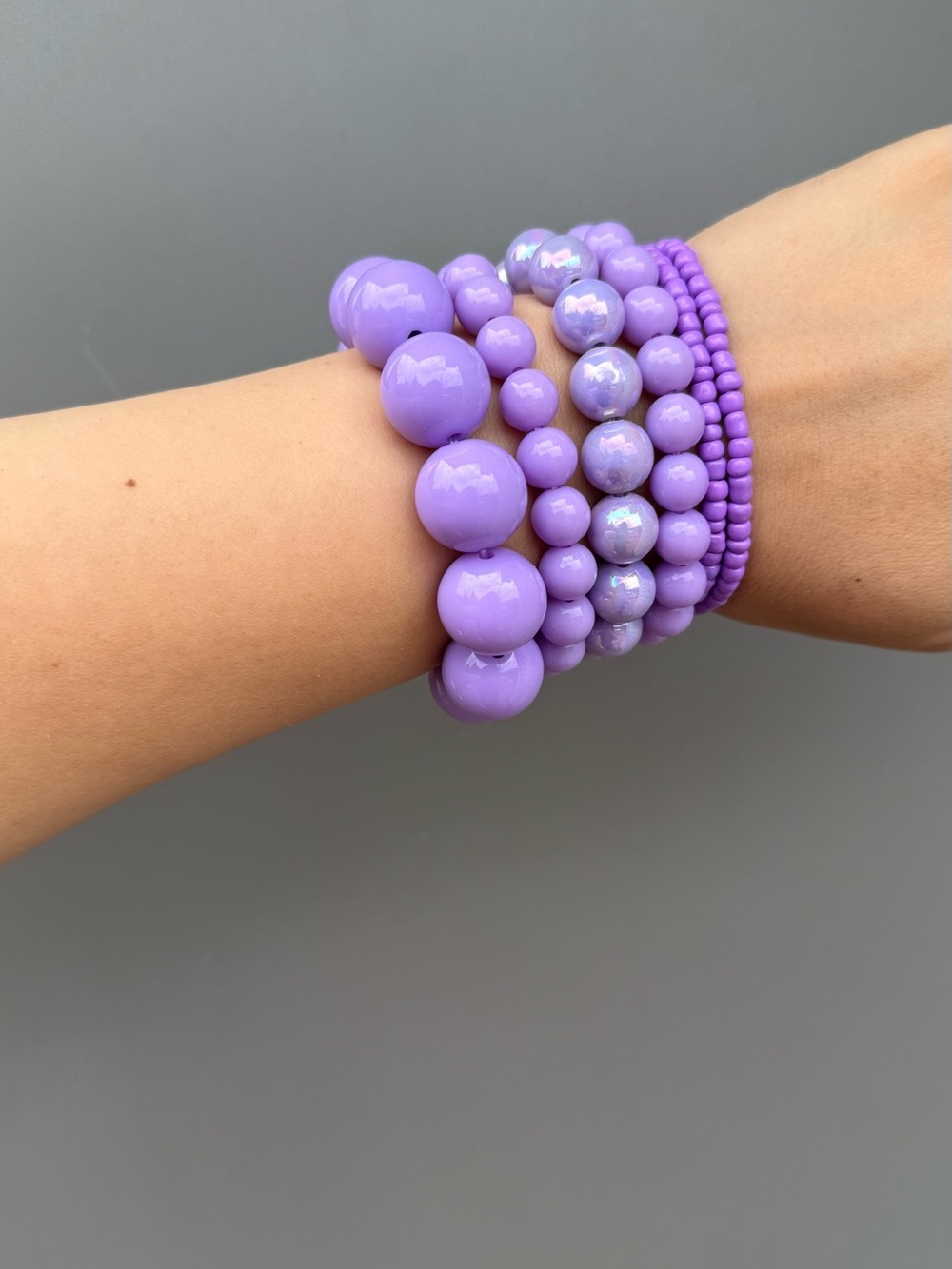 Lavender Bead Bracelet Stack - Picture 4 of 10
